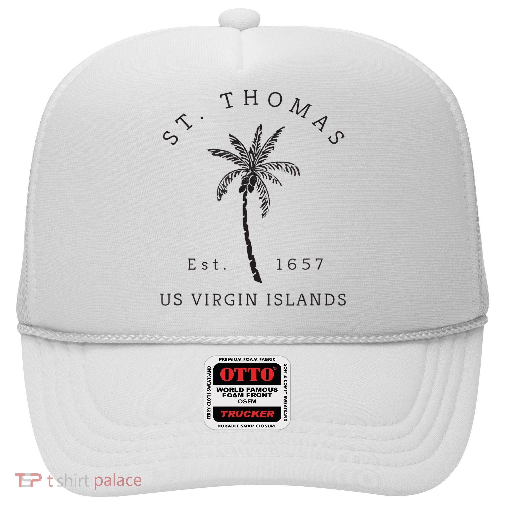 Original St. Thomas Virgin Islands Palm Tree Novelty Art Hat