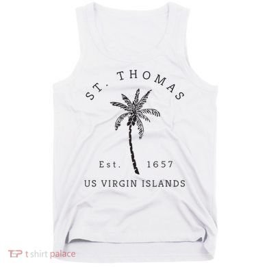 Original St. Thomas Virgin Islands Palm Tree Novelty Art Tank Top