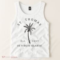 Original St. Thomas Virgin Islands Palm Tree Novelty Art Tank Top thumb 2