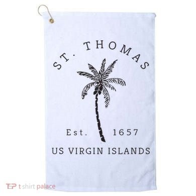 Original St. Thomas Virgin Islands Palm Tree Novelty Art Golf Towel