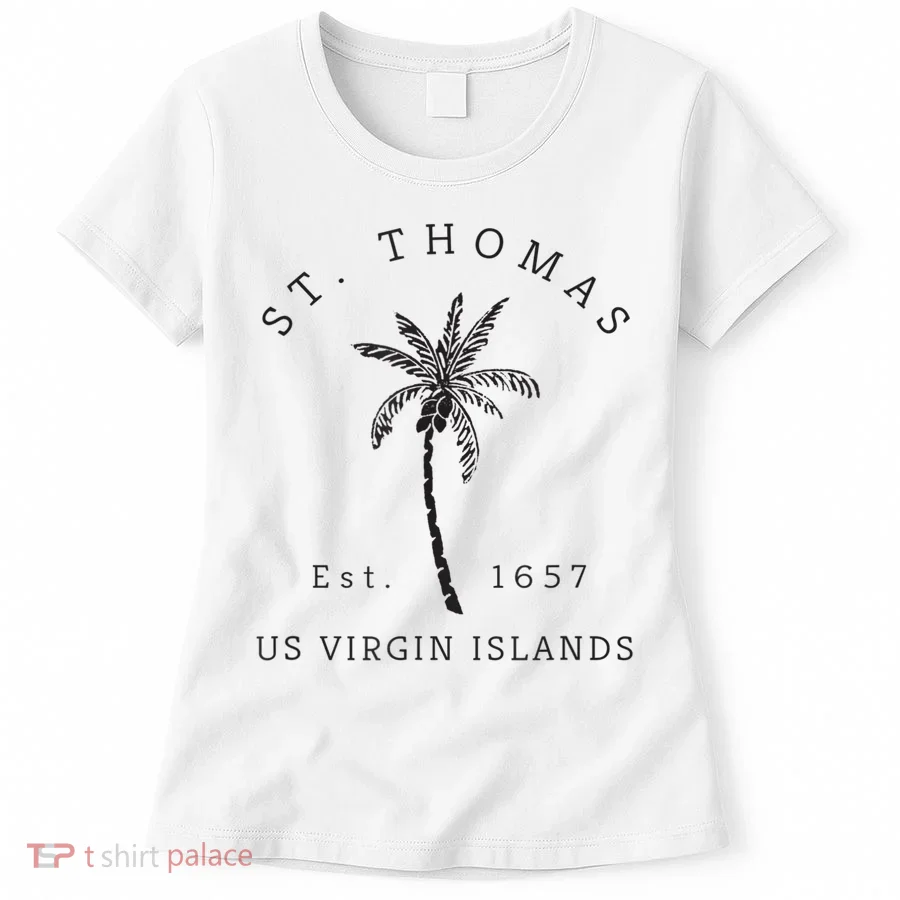 Original St. Thomas Virgin Islands Palm Tree Novelty Art Women's T-Shirt