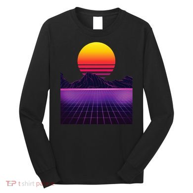 Outrun Synthwave Vaporwave Aesthetic 80S Retro Long Sleeve Shirt
