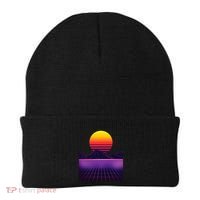 Outrun Synthwave Vaporwave Aesthetic 80S Retro Beanie thumb 0