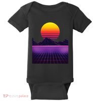 Outrun Synthwave Vaporwave Aesthetic 80S Retro Baby Bodysuit thumb 0