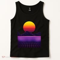 Outrun Synthwave Vaporwave Aesthetic 80S Retro Tank Top thumb 2
