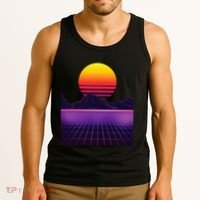 Outrun Synthwave Vaporwave Aesthetic 80S Retro Tank Top thumb 3