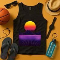 Outrun Synthwave Vaporwave Aesthetic 80S Retro Tank Top thumb 4