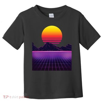 Outrun Synthwave Vaporwave Aesthetic 80S Retro Toddler T-Shirt