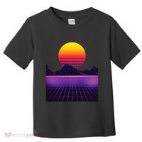Outrun Synthwave Vaporwave Aesthetic 80S Retro Toddler T-Shirt thumb 0