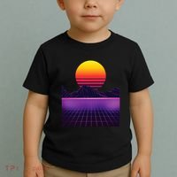 Outrun Synthwave Vaporwave Aesthetic 80S Retro Toddler T-Shirt thumb 2