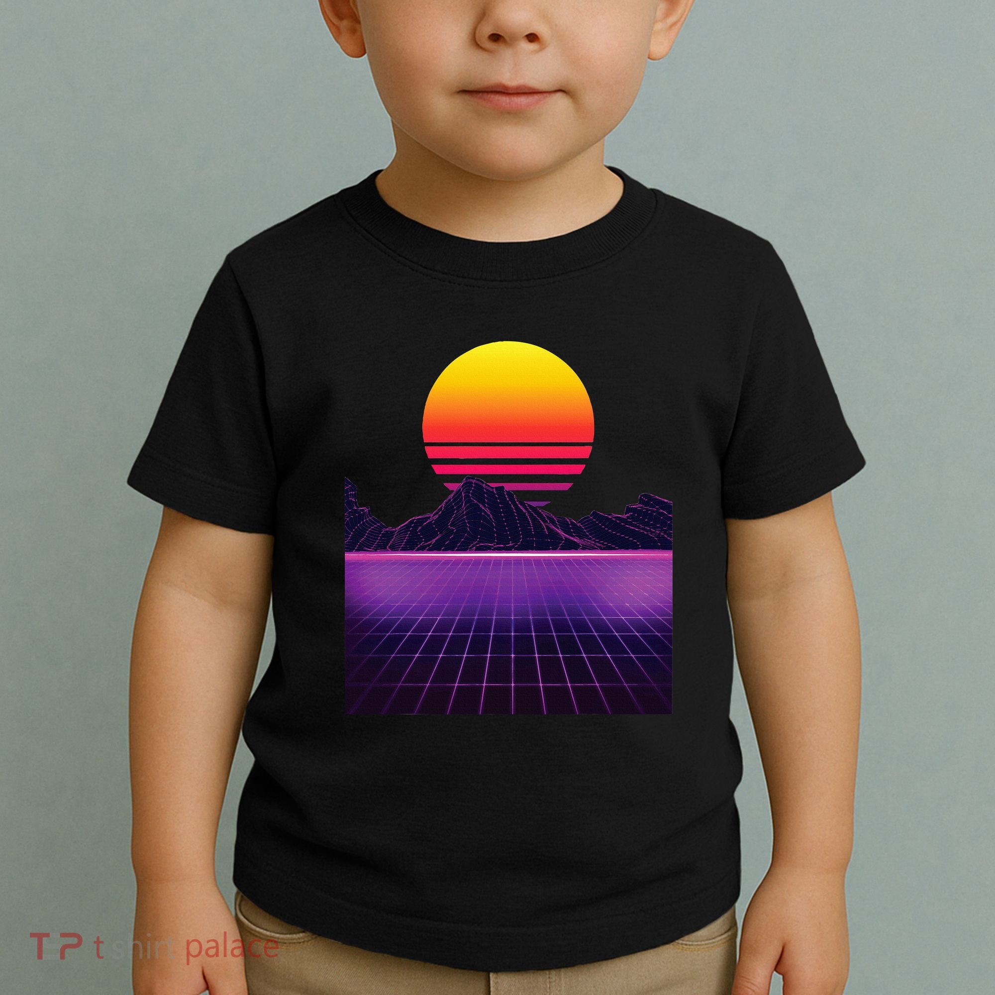 Outrun Synthwave Vaporwave Aesthetic 80S Retro Toddler T-Shirt