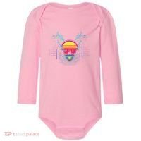 Outrun Synthwave Vaporwave Aesthetic 80S Retro Baby Long Sleeve Bodysuit thumb 0