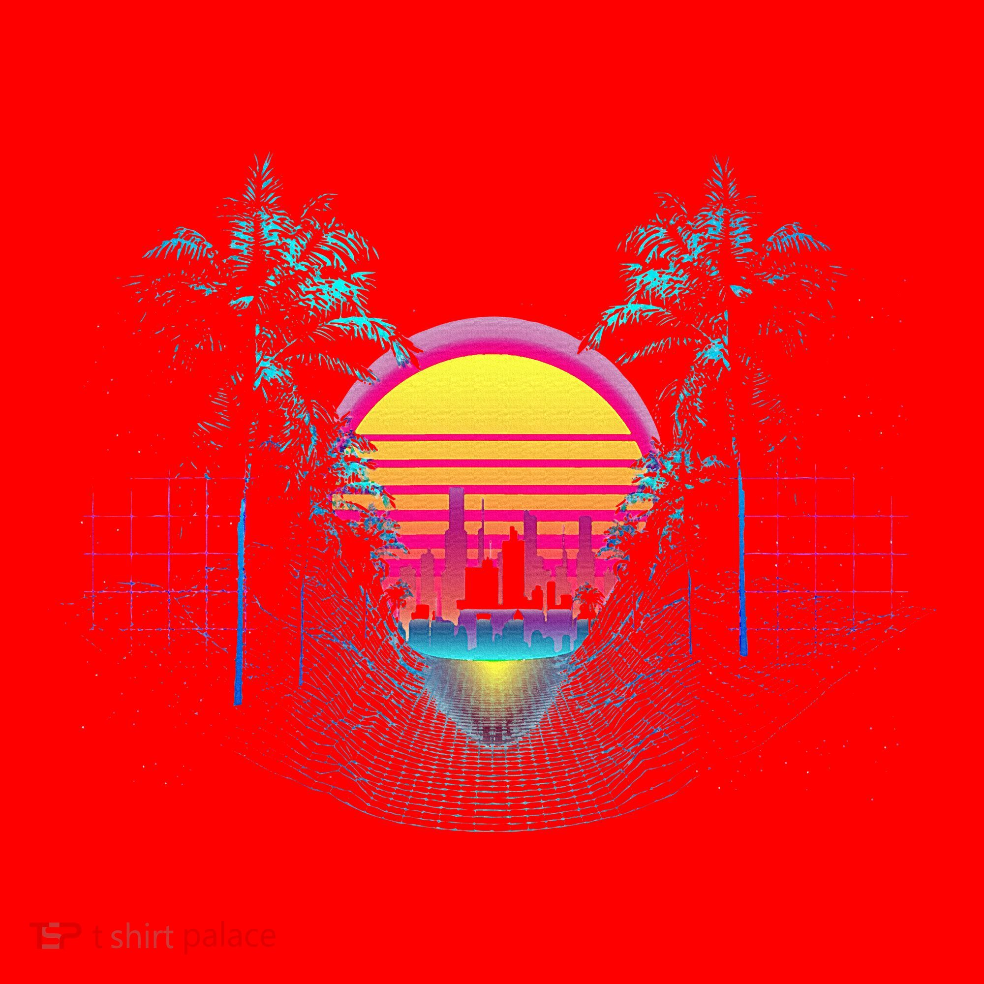 Outrun Synthwave Vaporwave Aesthetic 80S Retro Santa Hat