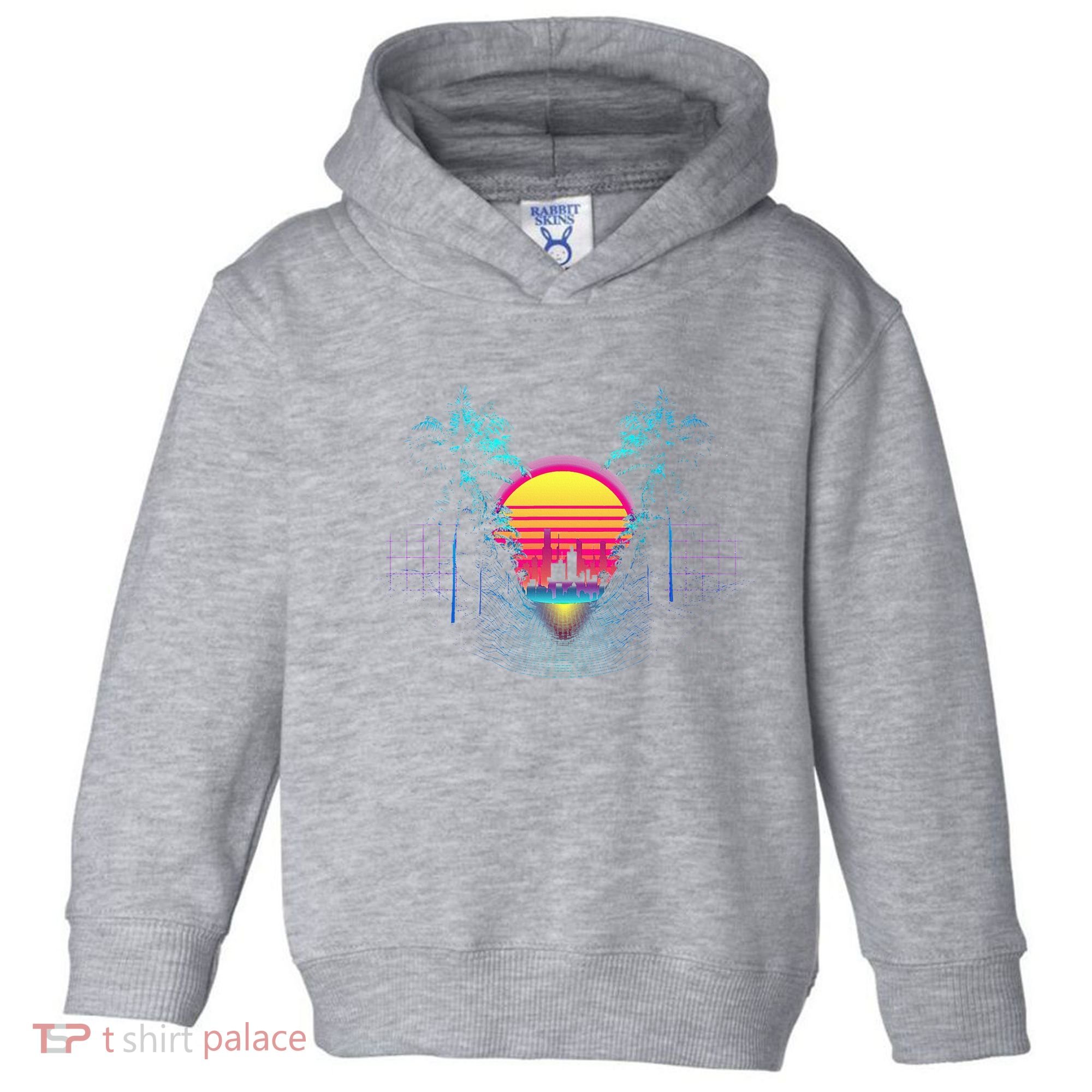 Outrun Synthwave Vaporwave Aesthetic 80S Retro Toddler Hoodie