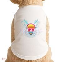 Outrun Synthwave Vaporwave Aesthetic 80S Retro Doggie Tank thumb 0