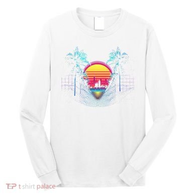 Outrun Synthwave Vaporwave Aesthetic 80S Retro Long Sleeve Shirt