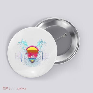 Outrun Synthwave Vaporwave Aesthetic 80S Retro Button