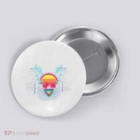 Outrun Synthwave Vaporwave Aesthetic 80S Retro Button thumb 0