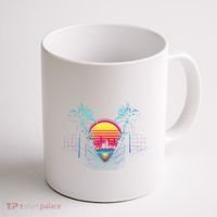 Outrun Synthwave Vaporwave Aesthetic 80S Retro Coffee Mug thumb 1