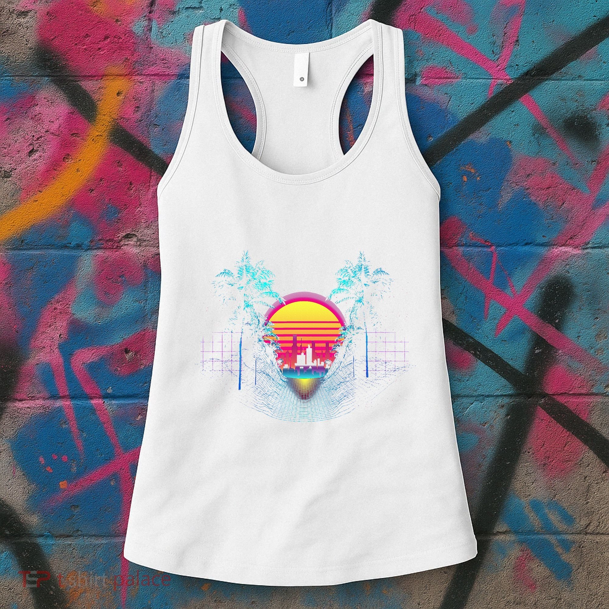 Outrun Synthwave Vaporwave Aesthetic 80S Retro Women's Tank Top