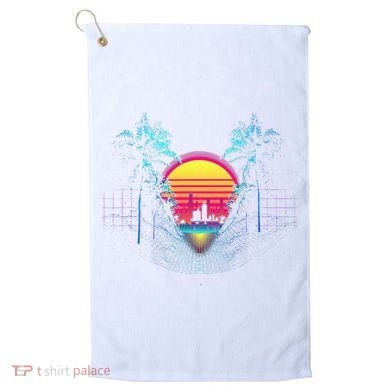 Outrun Synthwave Vaporwave Aesthetic 80S Retro Golf Towel