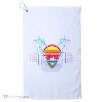 Outrun Synthwave Vaporwave Aesthetic 80S Retro Golf Towel thumb 0