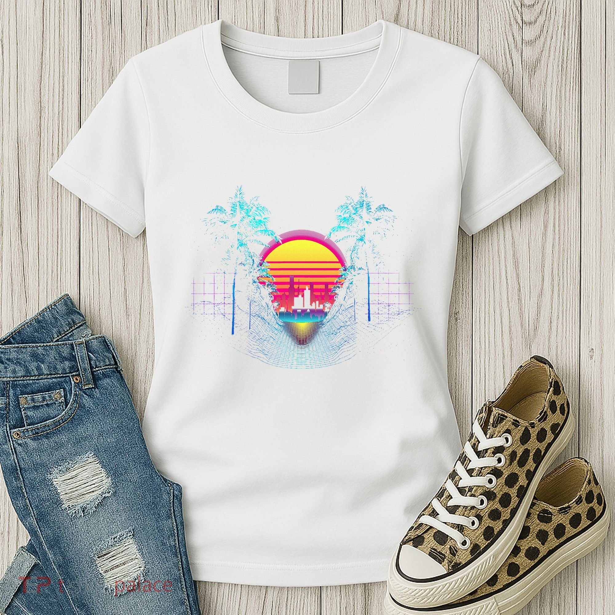 Outrun Synthwave Vaporwave Aesthetic 80S Retro Women's T-Shirt