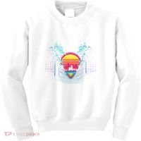 Outrun Synthwave Vaporwave Aesthetic 80S Retro Kids Sweatshirt thumb 0
