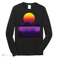Outrun Synthwave Vaporwave Aesthetic 80s Retro Long Sleeve Shirt thumb 0
