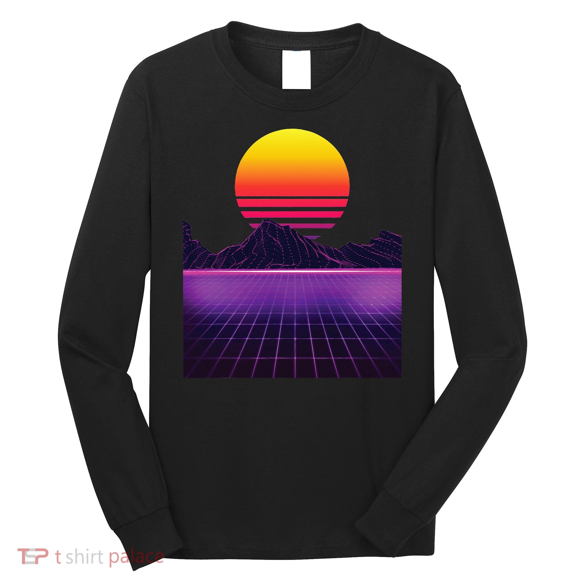 Outrun Synthwave Vaporwave Aesthetic 80s Retro Long Sleeve Shirt