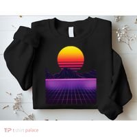 Outrun Synthwave Vaporwave Aesthetic 80s Retro Sweatshirt thumb 2