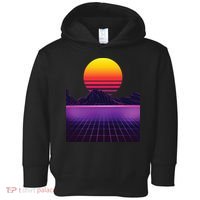 Outrun Synthwave Vaporwave Aesthetic 80s Retro Toddler Hoodie thumb 0