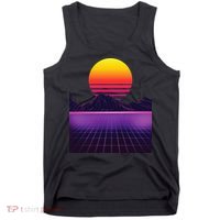 Outrun Synthwave Vaporwave Aesthetic 80s Retro Tank Top thumb 0