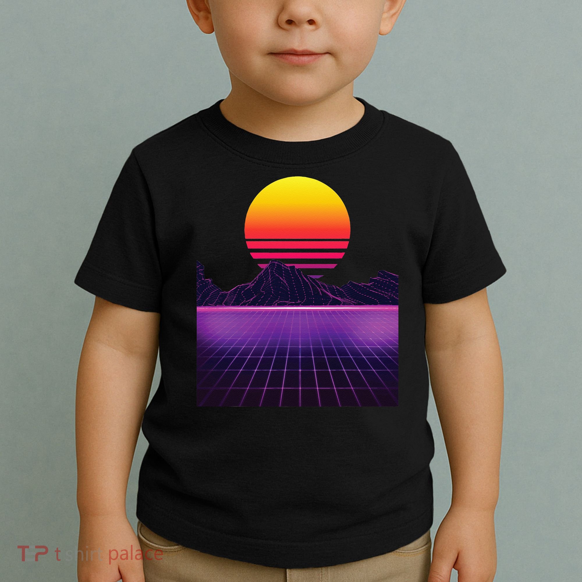 Outrun Synthwave Vaporwave Aesthetic 80s Retro Toddler T-Shirt
