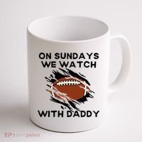 On Sundays We Watch Football With Daddy Coffee Mug thumb 1