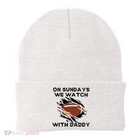 On Sundays We Watch Football With Daddy Beanie thumb 0