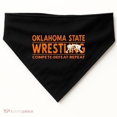 O.K.L.A.H.O.M.A State Wrestling Compete Defeat Repeat USA-Made Doggie Bandana