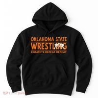 O.K.L.A.H.O.M.A State Wrestling Compete Defeat Repeat Hoodie thumb 0