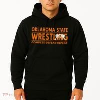O.K.L.A.H.O.M.A State Wrestling Compete Defeat Repeat Hoodie thumb 2