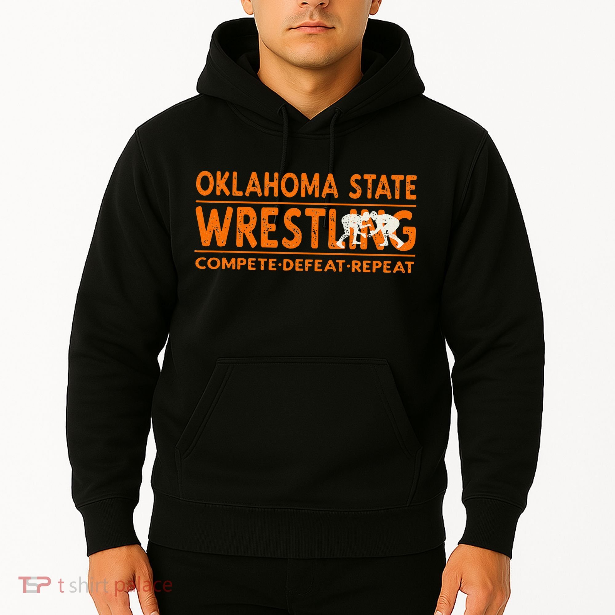 O.K.L.A.H.O.M.A State Wrestling Compete Defeat Repeat Hoodie