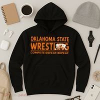 O.K.L.A.H.O.M.A State Wrestling Compete Defeat Repeat Hoodie thumb 3