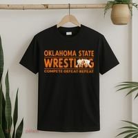 O.K.L.A.H.O.M.A State Wrestling Compete Defeat Repeat T-Shirt thumb 2