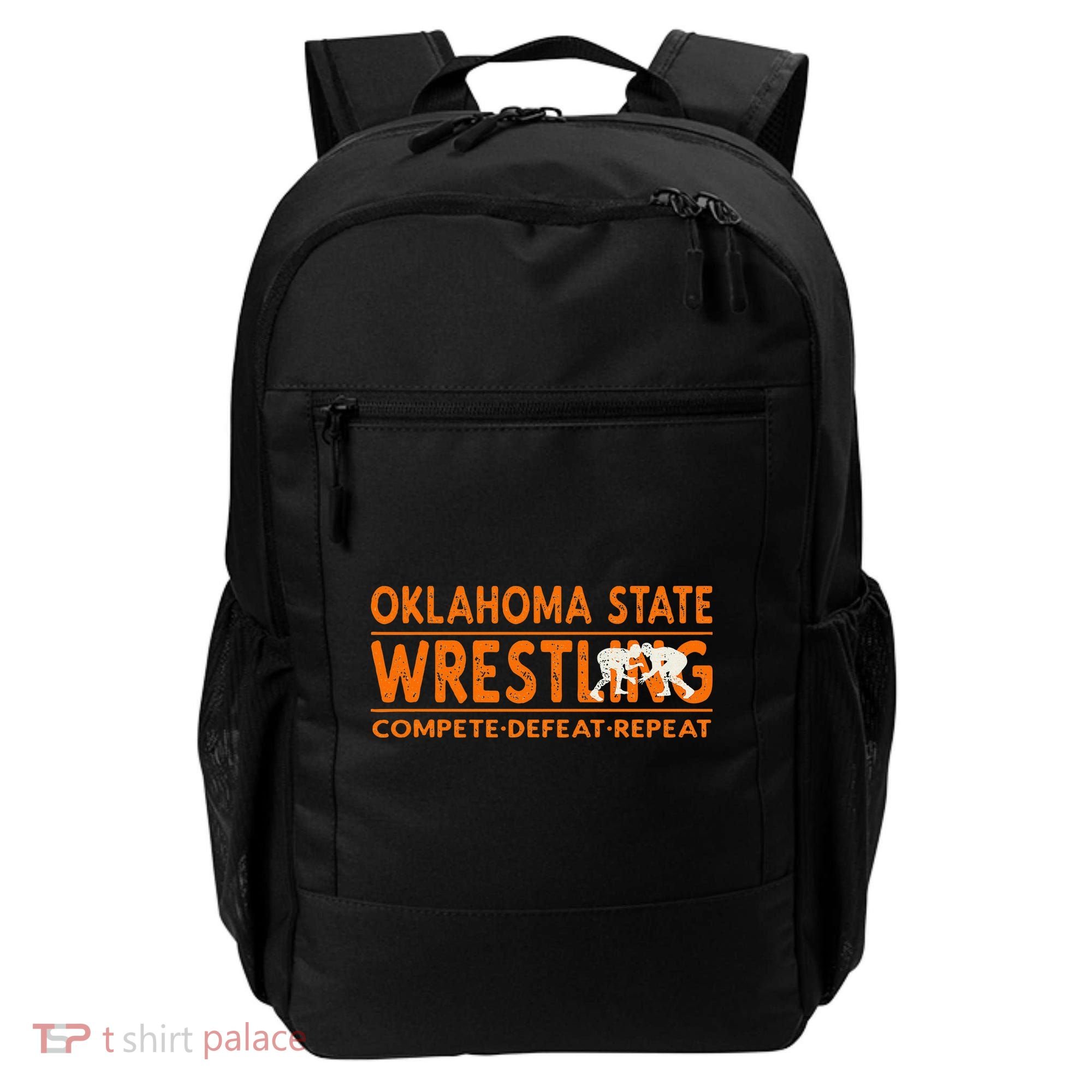 O.K.L.A.H.O.M.A State Wrestling Compete Defeat Repeat Backpack