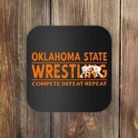 O.K.L.A.H.O.M.A State Wrestling Compete Defeat Repeat Coaster thumb 0