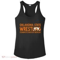 O.K.L.A.H.O.M.A State Wrestling Compete Defeat Repeat Ladies PosiCharge Competitor Racerback Tank thumb 0