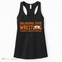 O.K.L.A.H.O.M.A State Wrestling Compete Defeat Repeat Women's Tank Top thumb 0