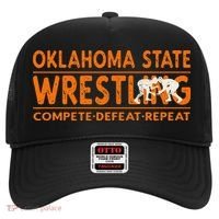 O.K.L.A.H.O.M.A State Wrestling Compete Defeat Repeat Hat thumb 0