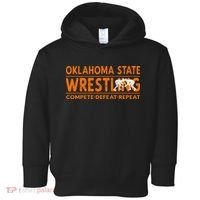 O.K.L.A.H.O.M.A State Wrestling Compete Defeat Repeat Toddler Hoodie thumb 0