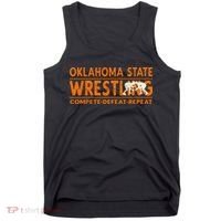 O.K.L.A.H.O.M.A State Wrestling Compete Defeat Repeat Tank Top thumb 0