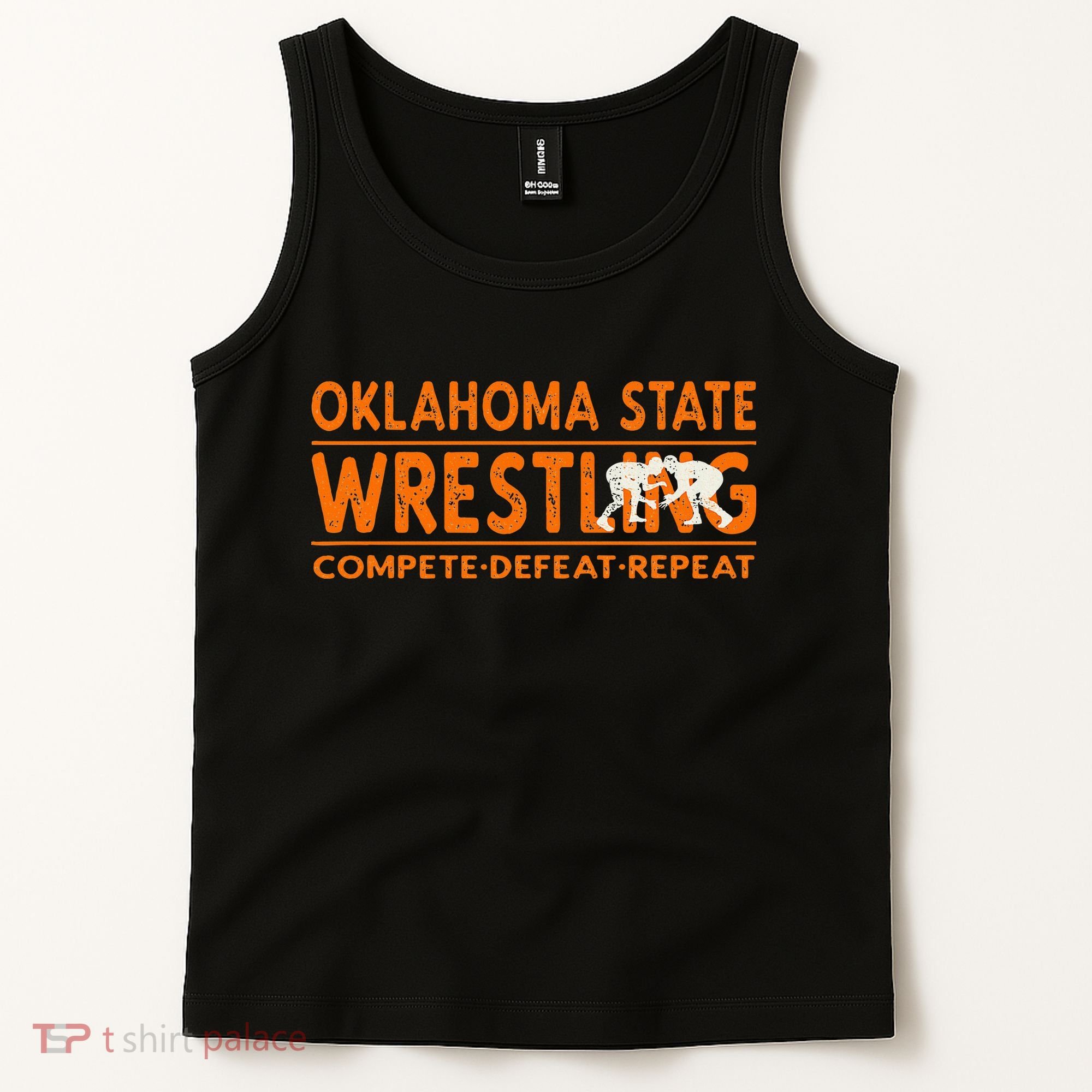 O.K.L.A.H.O.M.A State Wrestling Compete Defeat Repeat Tank Top